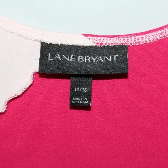 Lane Bryant Colorblock Trapeze Dress Pink Shark Bite Hem Plus Size 14/16 HW8547 - Picture 3 of 6
